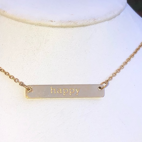 Not for Sale Jook and Nona (Happy) simple classic necklace gold tone pop - Picture 3 of 7